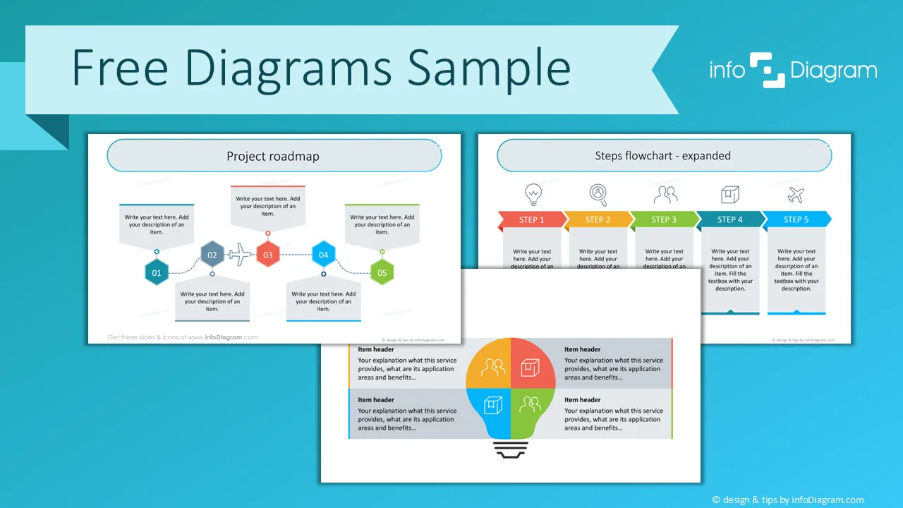 Free Sample of Diagrams and Icons (PPT Template)