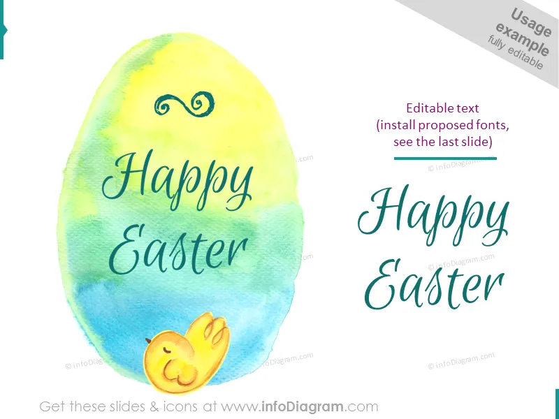 Handwritten Spring and Easter Icons (PPT clipart)