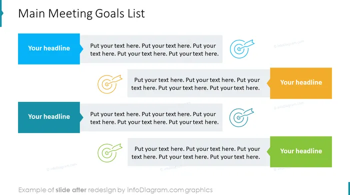 Meeting Review Goals List slide after redesign