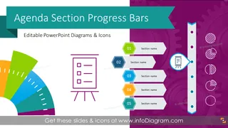 Agenda Section Indicator Flat Progress Bars (PPT Template)