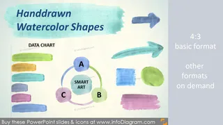 Watercolor Shapes Aquarelle Stripe Arrow Circle (PPT pictures)