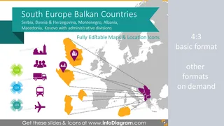 Balkan Europe Maps with Administrative Regions (Serbia, BiH, Montenegro… PPT editable)