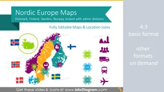 Nordic Europe Maps with Administrative Territories (PPT editable)