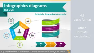 Infographics diagrams and symbols - flat PPT clipart