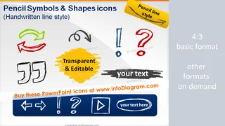 Pencil Sketch Symbols and Shapes (PPT icons & clipart)
